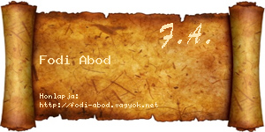 Fodi Abod névjegykártya